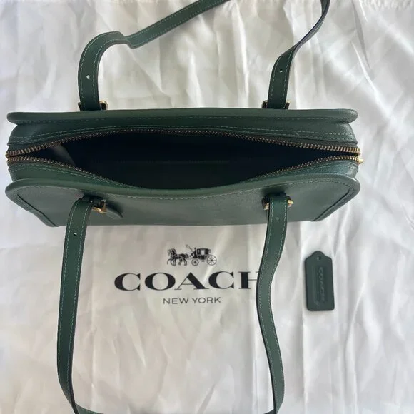 COACH Swing Zip Bag in Hunter Green - Picture 4 of 11
